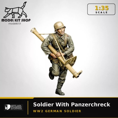 1:35 - WW2 Soldat allemand courant avec un panzerschreck 1