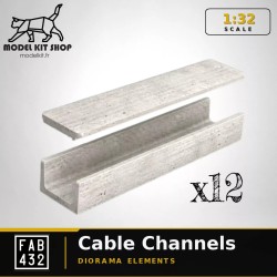 1:32 - Caniveaux pour passage de câbles (x 12)