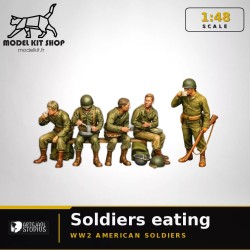 1:48 Serie - WW2 Soldats américains mangeant