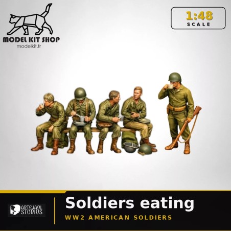 1:48 Serie - WW2 Soldats américains mangeant