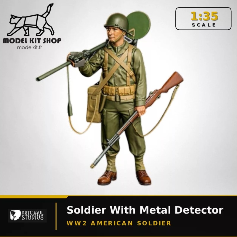 1:35 - WW2 Soldat américain avec détecteur de métaux