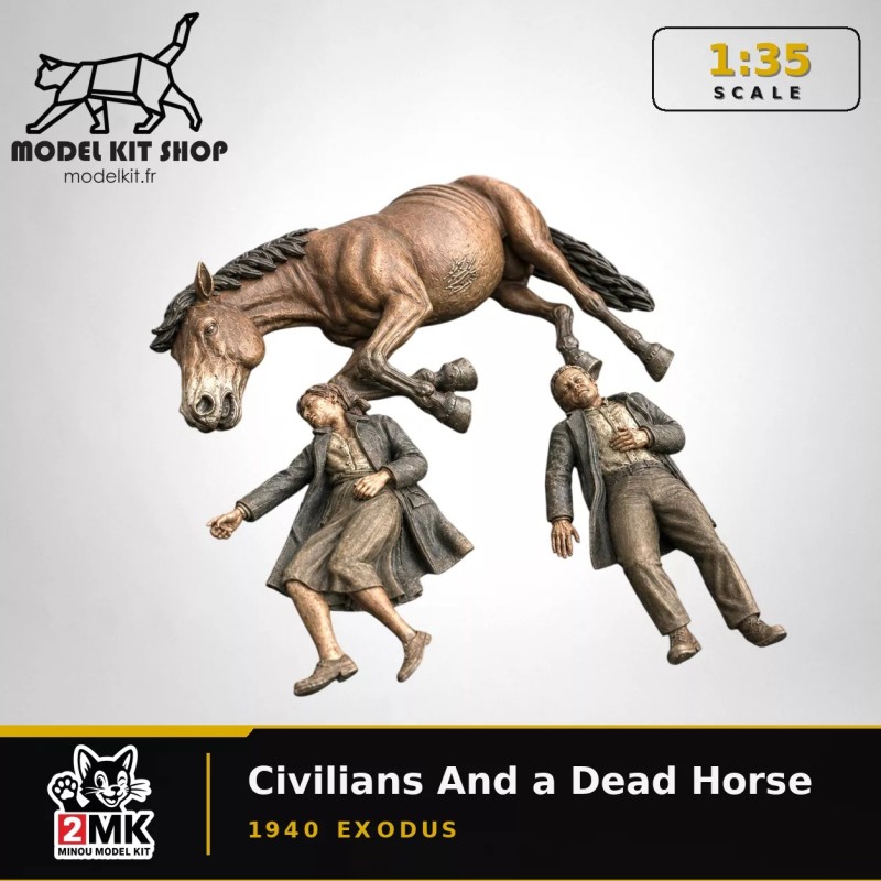 1:35 - Civils et cheval morts - Exode 1940
