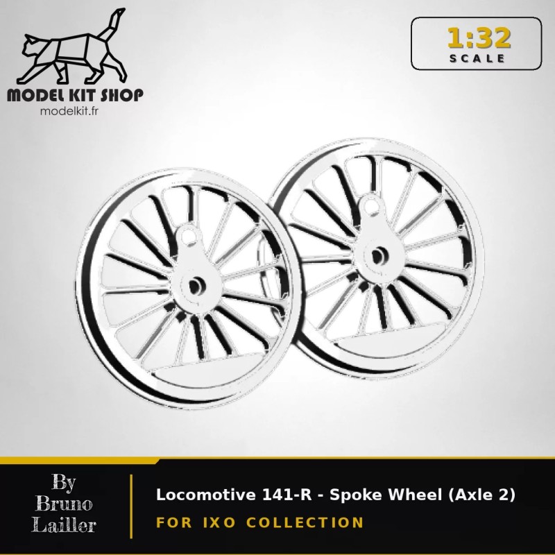 1:32 - Locomotive 141-R - Paire de roues à rayons (Essieu 2)