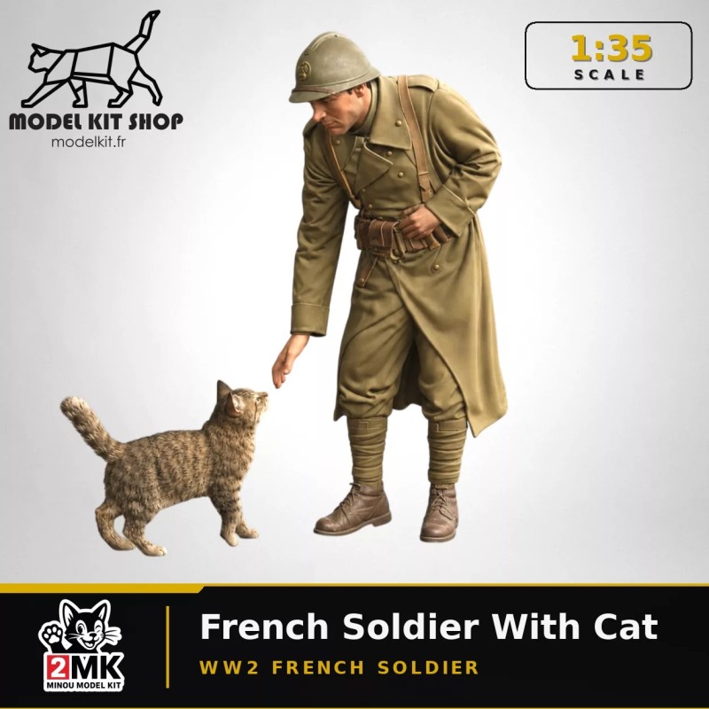 1:35 - Soldat Français caressant un chat 1939-40