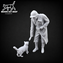 1:35 - Französischer Soldat streichelt eine Katze 1939-40