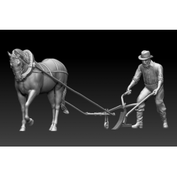 1:48 Serie - WW2 Plowman and his horse