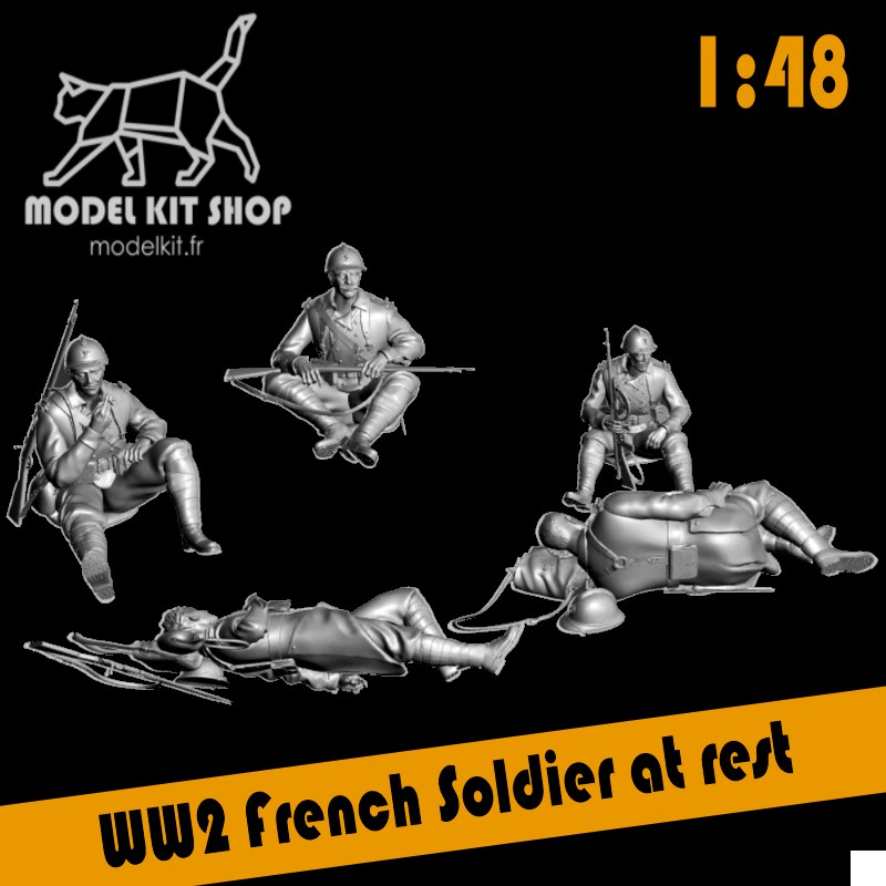 1:48 - WW2 French soldiers at rest