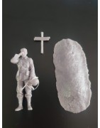 1:35 Serie - Soldat allemand pleurant devant une sépulture WW2