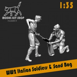 1:35 - WW2 soldados italianos llenando una bolsa de arena