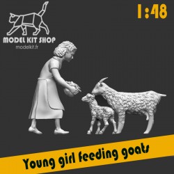 1:48 - Young girl feeding goats