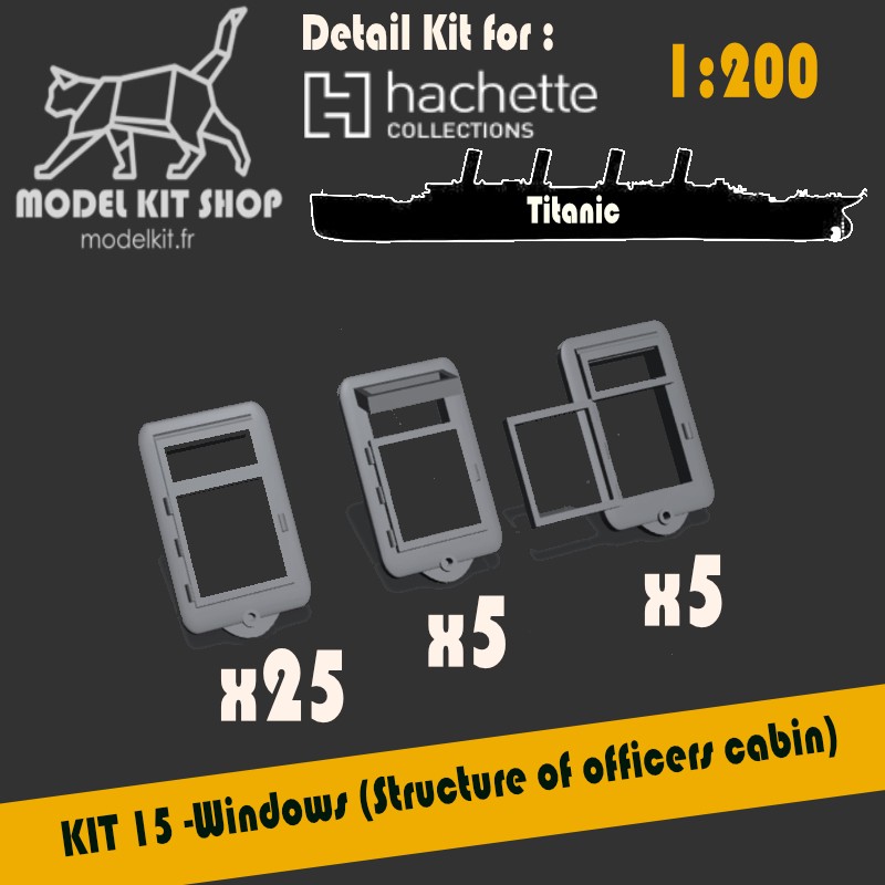 KIT 15 - Fenêtres (Structure de la cabine des sous officiers)