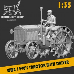 1:35 Serie - WW2 Tractor de la década de 1940 con conductor