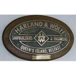 1:6 - Titanic Plaque "Harland & Wolff" constructores e ingenieros