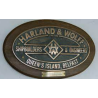1:1 - Titanic Plate "Harland & Wolff" Costruttori navali e ingegneri
