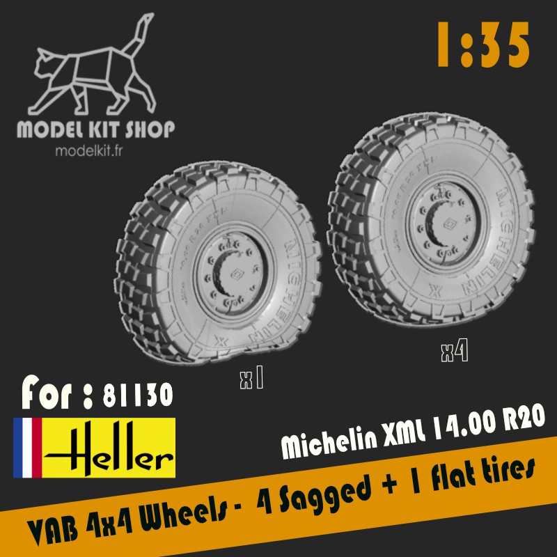 1:35 - Ruedas VAB 4x4 Heller Michelin XML 14.00R20