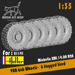 1:35 - Ruote VAB 6x6 Heller Michelin XML 14.00R20
