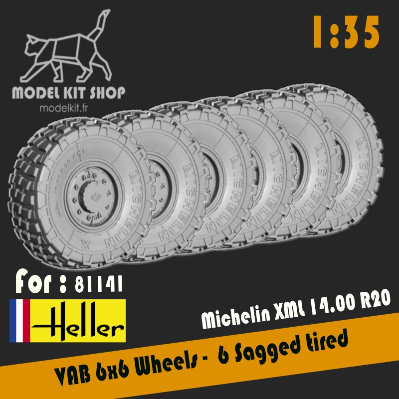 1:35 - VAB 6x6 Heller Michelin XML 14.00R20 Räder 1:35 - VAB 6x6 Heller Michelin XML 14.00R20 Räder