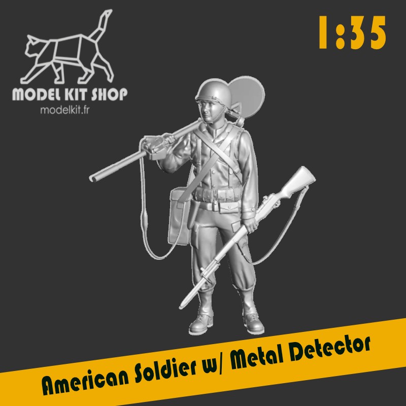 1:35 - WW2 soldado americano con detector de metales