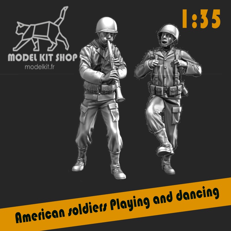 1:35 Serie - WW2 American soldiers dancing and playing the clarinet