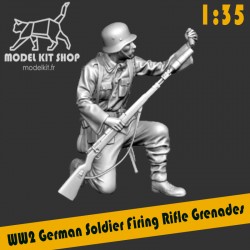 1:35 - WW2 German soldier firing rifle grenades