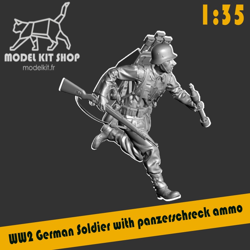 1:35 - WW2 German soldier running with a panzerschreck 2