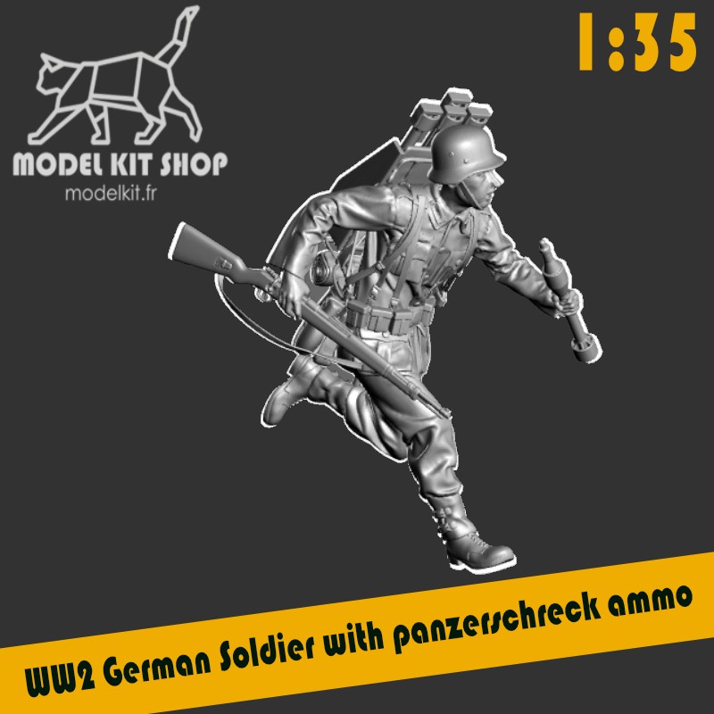 1:35 - WW2 Deutscher Soldat läuft mit einem Panzerschreck 2