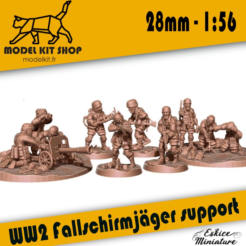 28mm / 1:56 - WW2 - Fallschirmjäger Unterstützung