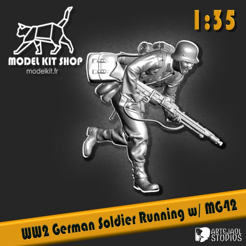 1:35 - WW2 Soldat Allemand courant avec une MG42