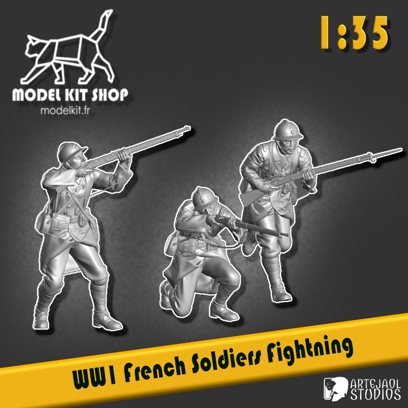 1:35 - WW1 French soldiers in combat