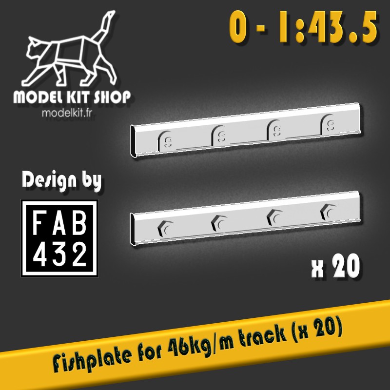 0 (1:43.5) - Fishplate for 46kg/m track