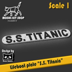 1:1 - Riproduzione della targa della scialuppa di salvataggio