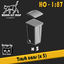 HO (1:87) - Trash cans (x 5)