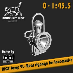 0 (1,43.5) - Locomotive - Lampe à pétrol "Unifée 9L SNCF" Signalisation arrière