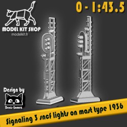 0 (1.43.5) - SNCF Signaling 3 lights on mast type 1936