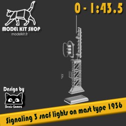 0 (1.43.5) - SNCF Signaling 3 lights on mast type 1936