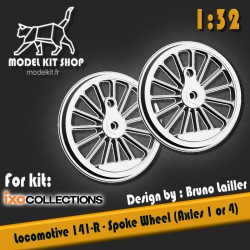1:32 - Locomotive 141-R - Pair of spoke wheels (Essieu 1 or 4)