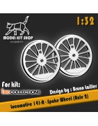 1:32 - Locomotive 141-R - Pair of spoke wheels (Essieu 2)