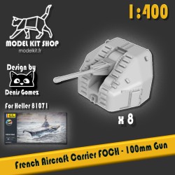 1:400 – Flugzeugträger FOCH/CLEMENCEAU – 100-mm-Kanone Modell 53 (x 8)