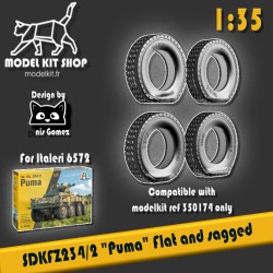 1:35 - SDKFZ 234/2 "Puma" - Wheels with flat or loaded Deka tires