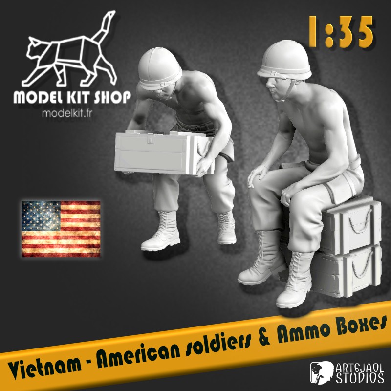 1:35 - Vietnam - American Soldiers & Ammo Boxes