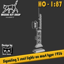 HO (1:87) - SNCF Signalling 3 lights on matt type 1936