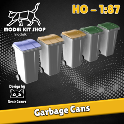 HO (1:87) - Trash cans (x 5)