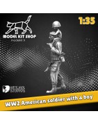 1:35 Serie - WW2 soldado americano que lleva un niño