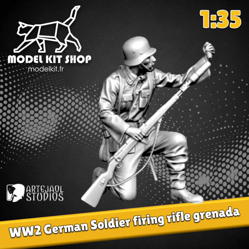 1:35 - WW2 German soldier firing rifle grenades