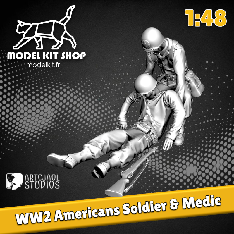 1:48 – WW2 Verwundeter amerikanischer Soldat und Sanitäter