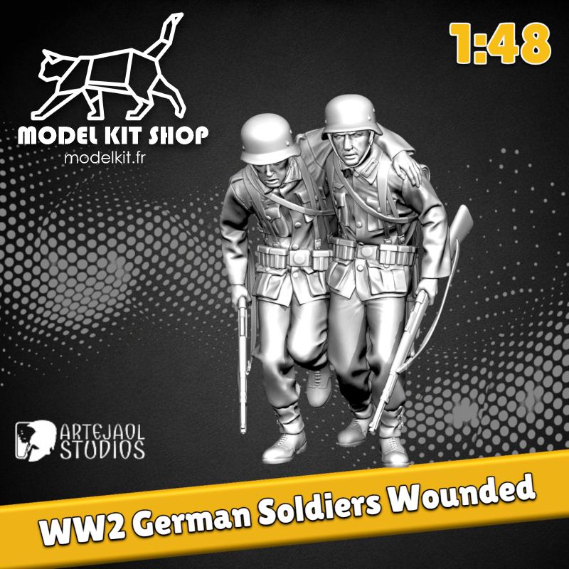 1:48 Serie - WW2 Soldats Allemands Blessés