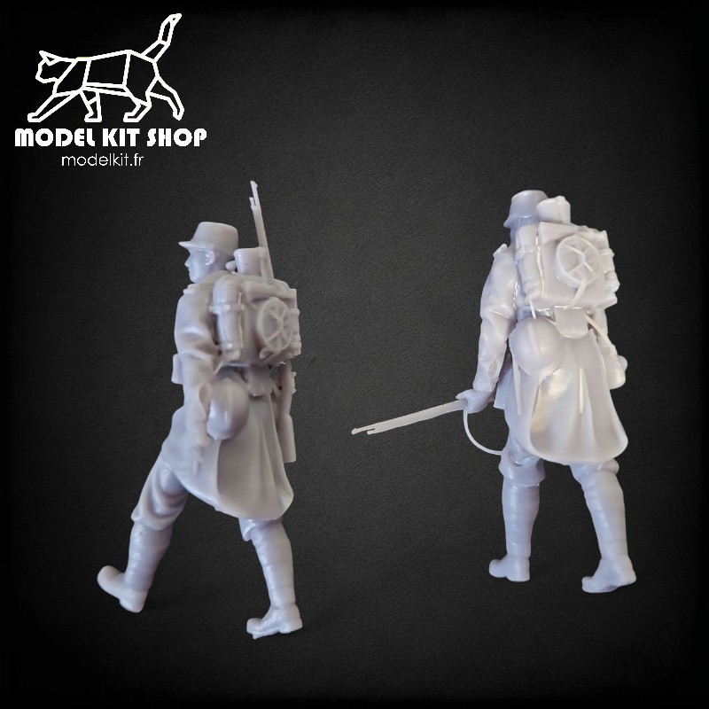 Figurine Soldat Français Et âne 1/35 Risjc - Modèle En Résine à Peindre Et Assembler