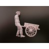 1:35 Serie - WW2 Civil Travailleur poussant une charette