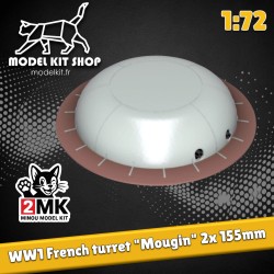 1:72 - WW1 - Tourelle Mougin - 2x 155mm from Bange