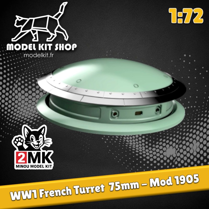1:72 - WW1 Tourelle 75mm model 1905 - Fort de